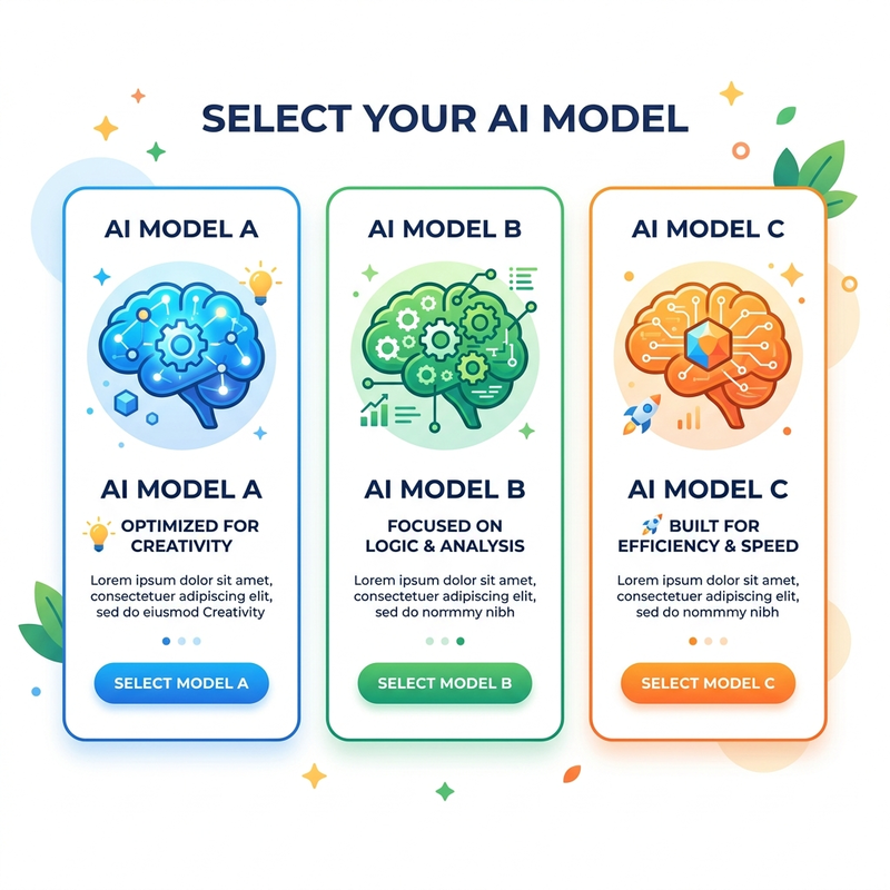 Model Choice: Selecting between different AI foundation models