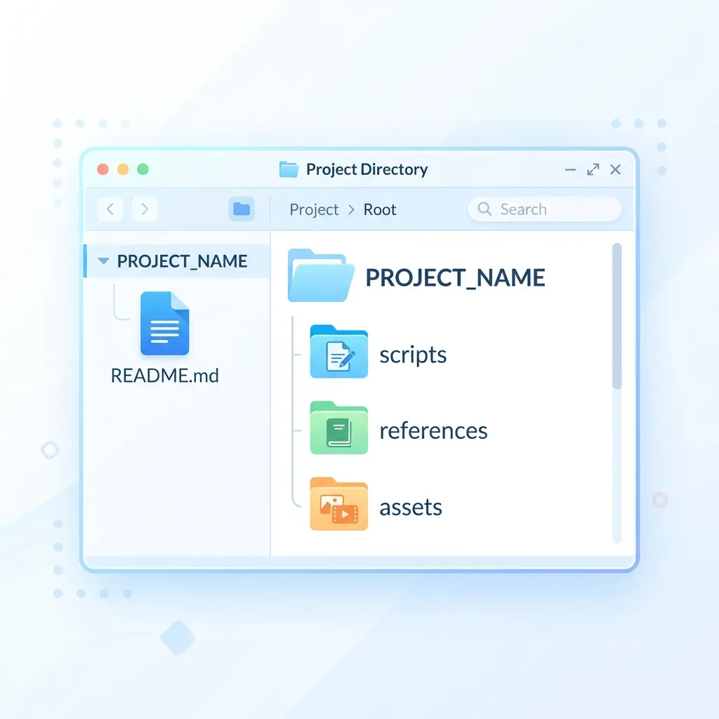 Illustration of a standard Agent Skill directory structure with skill.md and subfolders