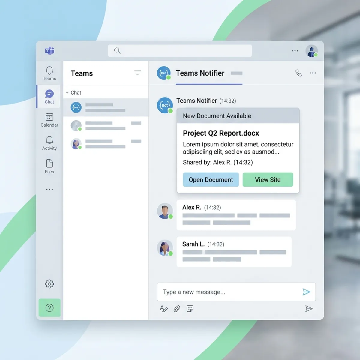 Microsoft Teams automated channel notification