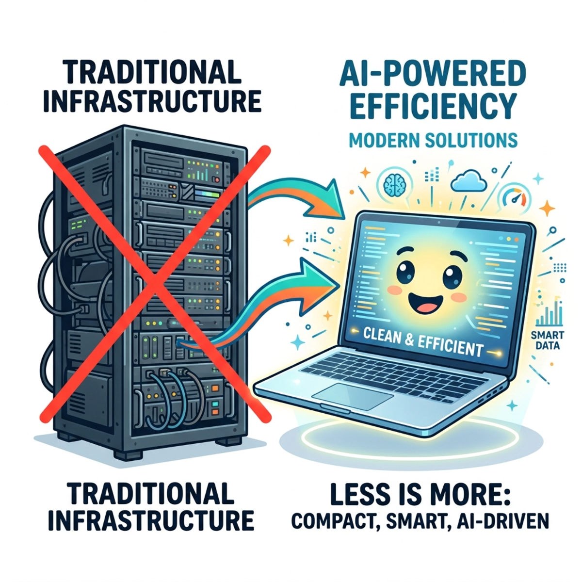 Replacing heavy server racks with modern, AI-powered efficient local inference on laptops.