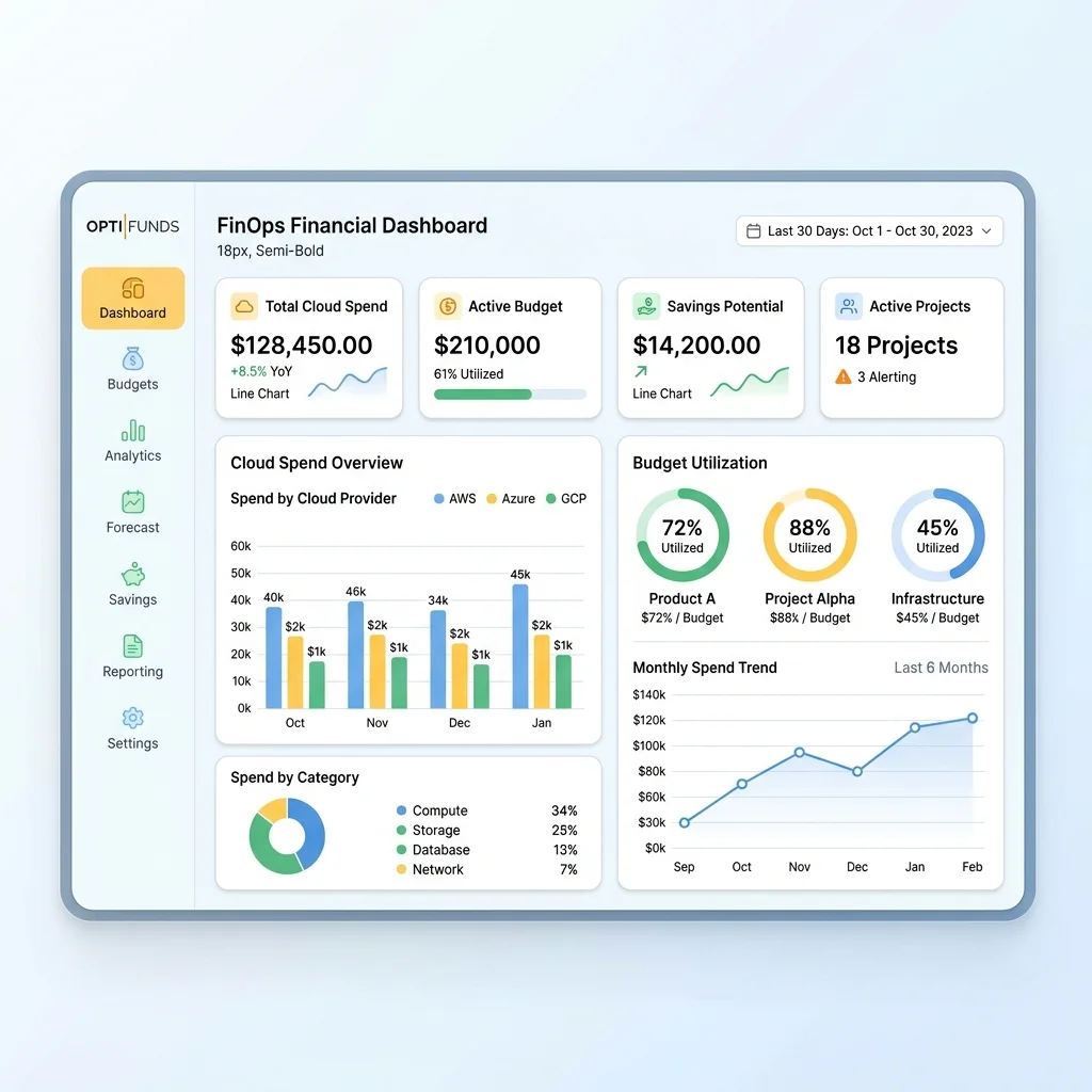 FinOps Dashboard Mockup