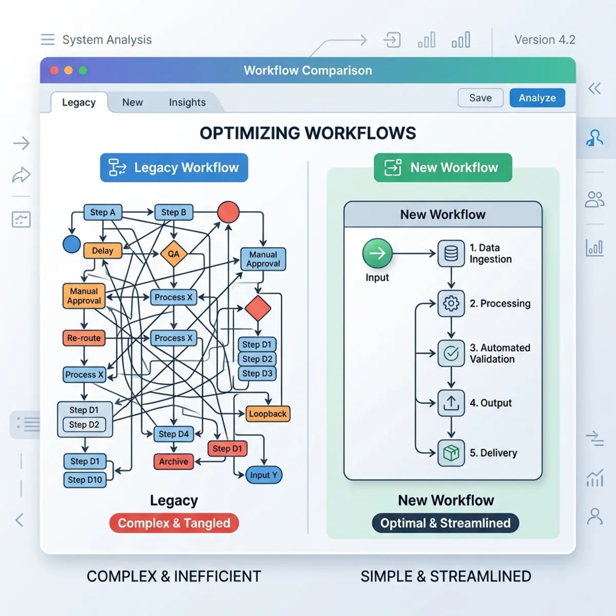 Legacy Workflow vs New Workflow