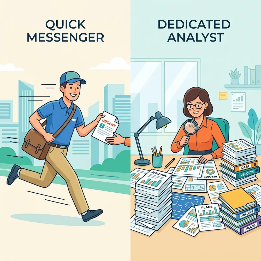 Copilot Chat vs Researcher Analyst