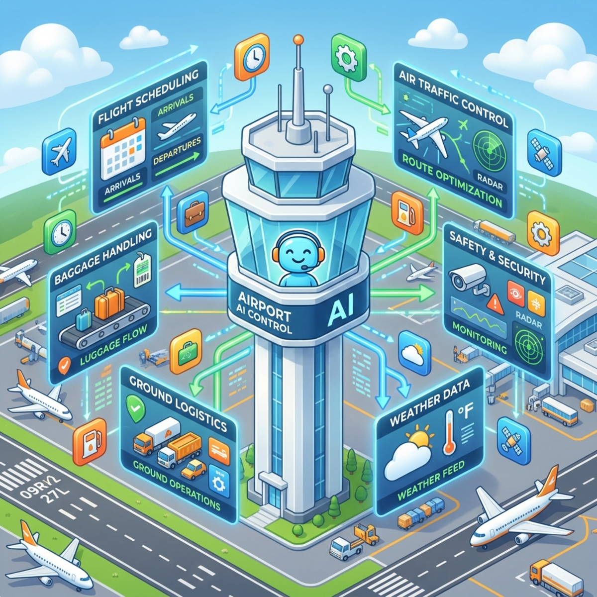 Conceptual Airport Model AI Control Tower