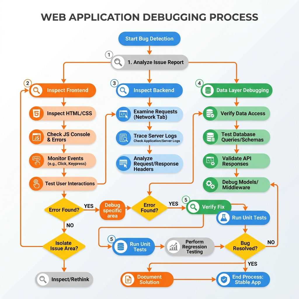 End-to-end debugging workflow