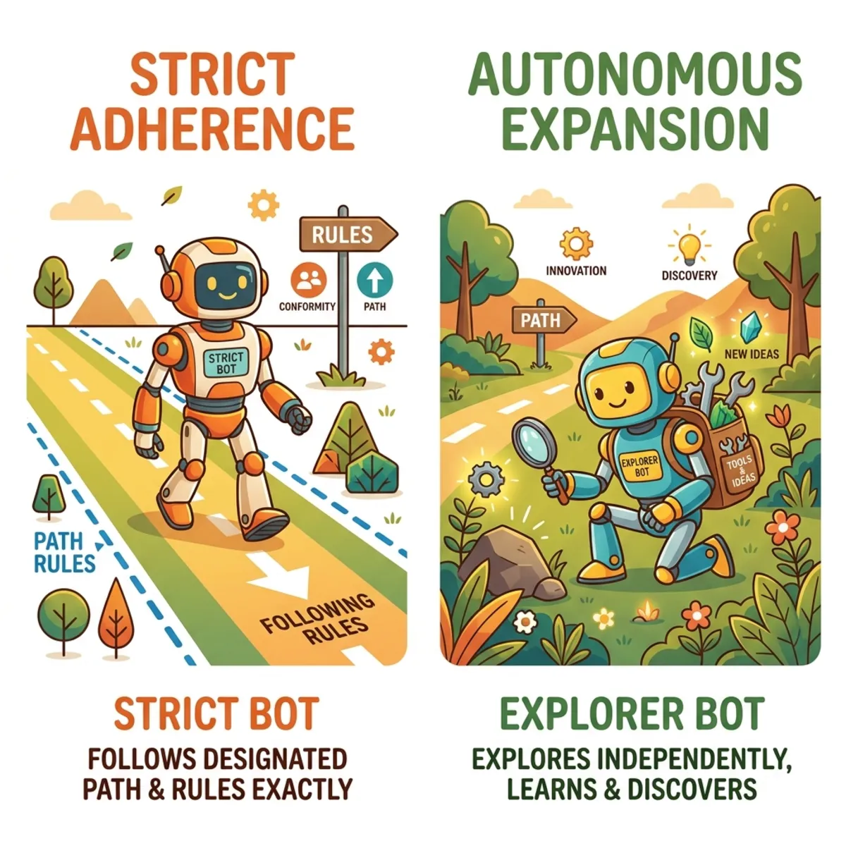 Autonomous Expansion vs Strict Adherence